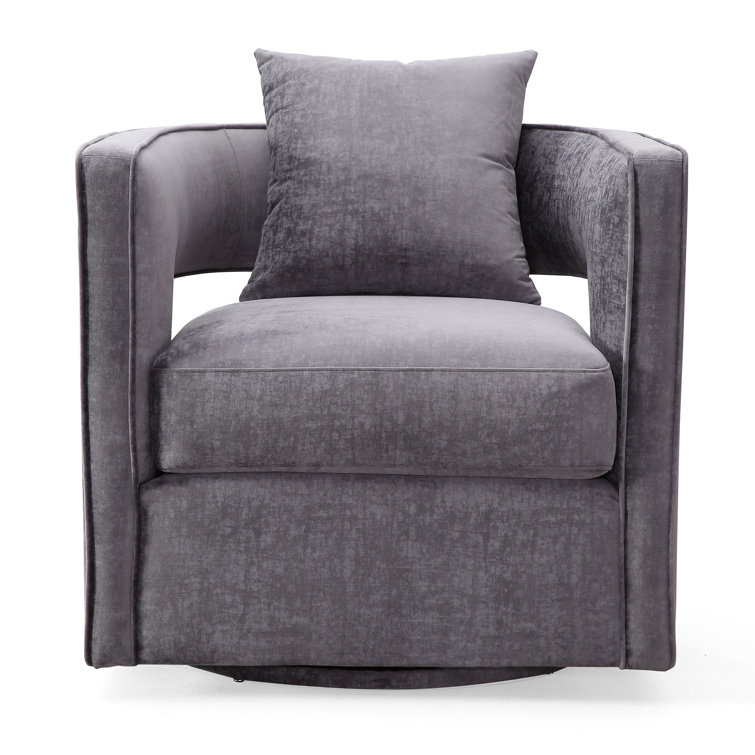 Fritz 76.96Cm Wide Velvet Swivel Barrel Chair & Reviews | Joss & Main